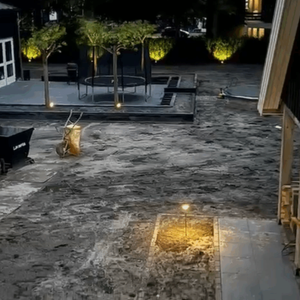 Tuinaanleg: Tuinrenovatie Stadkanaal (sfeerimpressie donker, in aanbouw)